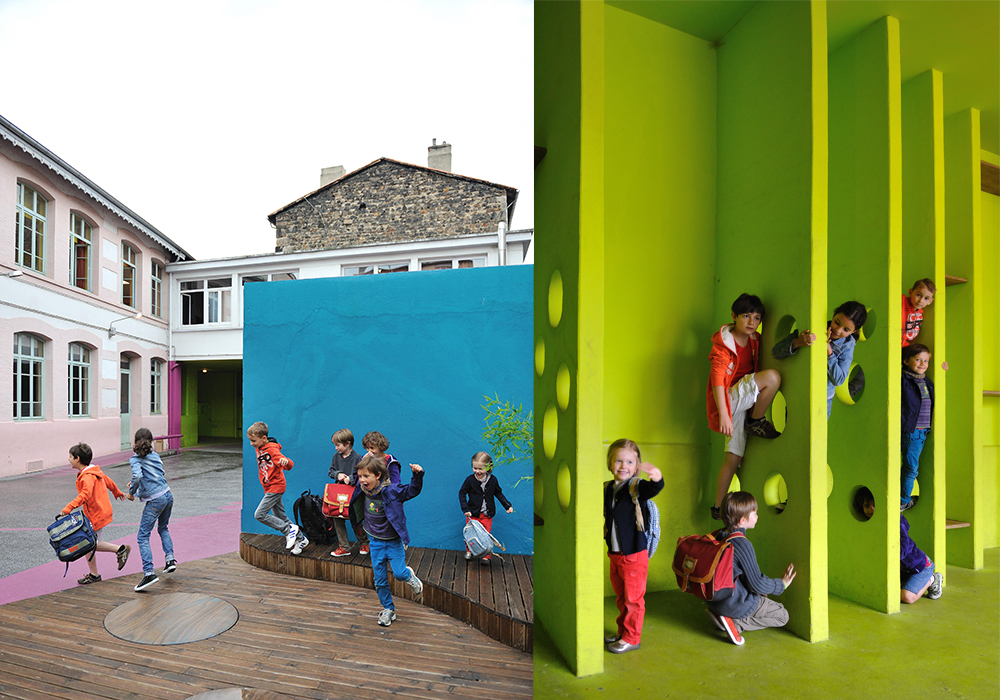 Cour d'école des Francs Maçons, dispositif je participe à la rénovation de mon école Cité du Design